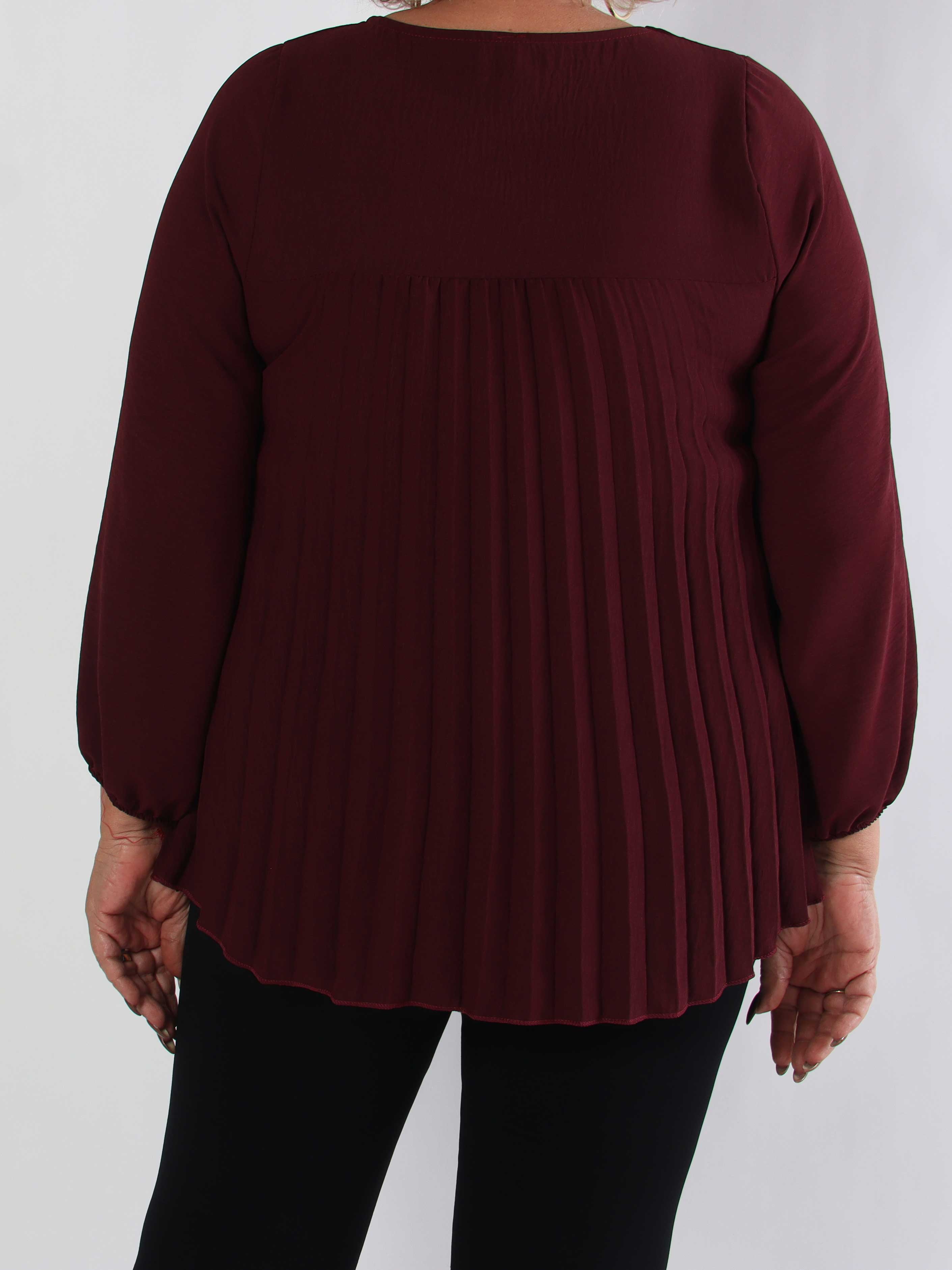 Nancy Shirt L/S - Sød plus size bluse med plisseringer